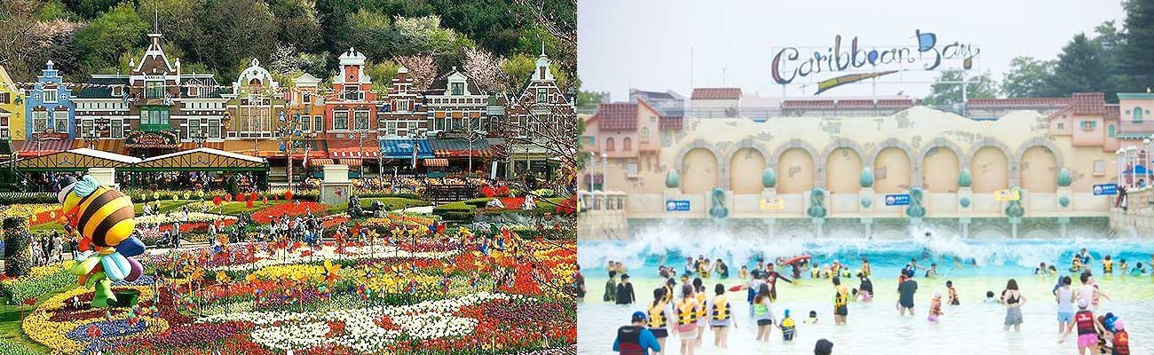 Left) Summer View of Everland / Right) View of Caribbean Bay